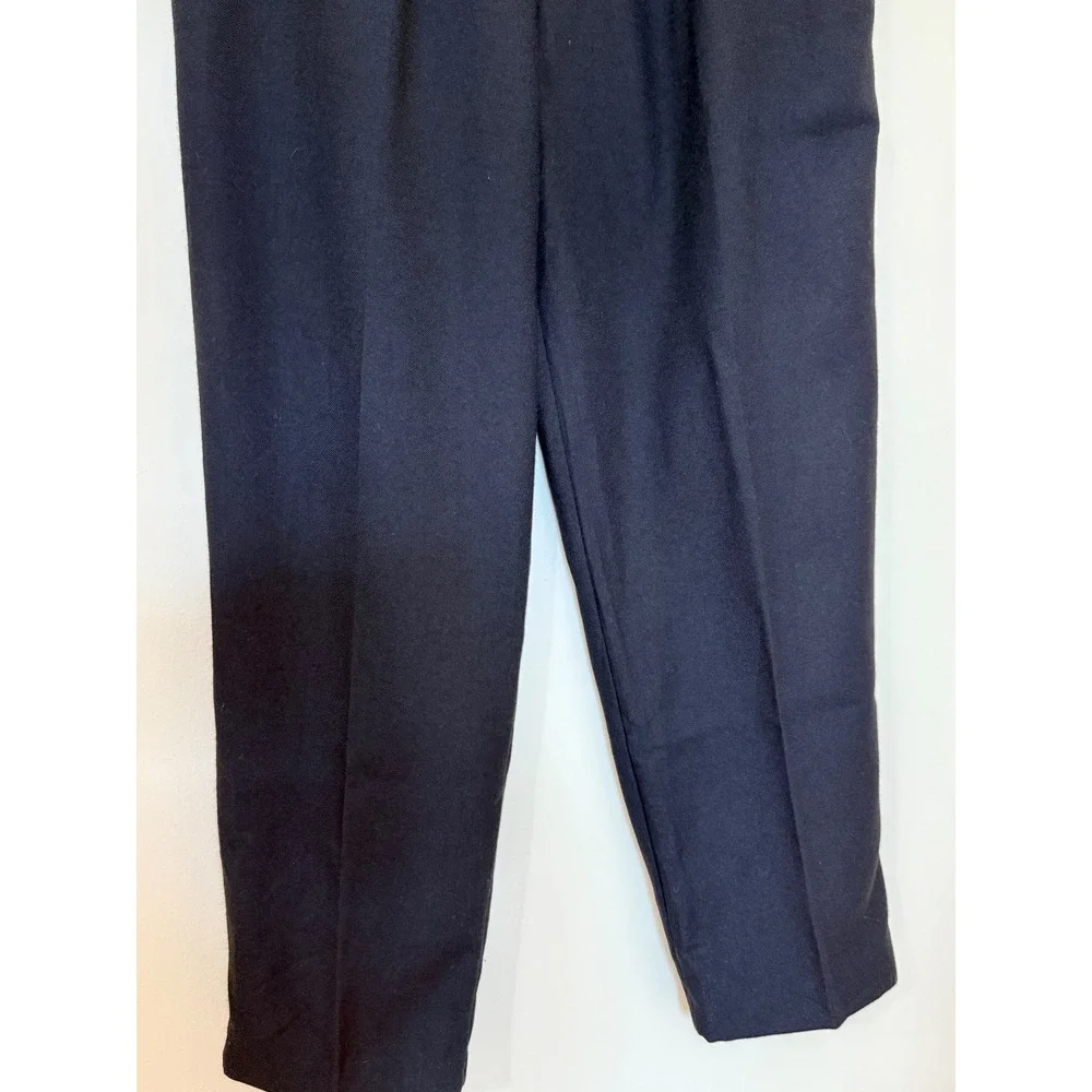Briggs New York Washable Flannel Pants Black Elastic Waist Trousers 12 807-611